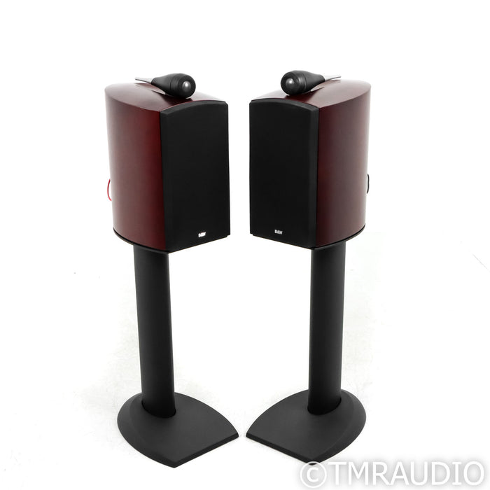 B&W Nautilus 805 Bookshelf Speakers; Cherry Pair with Stands