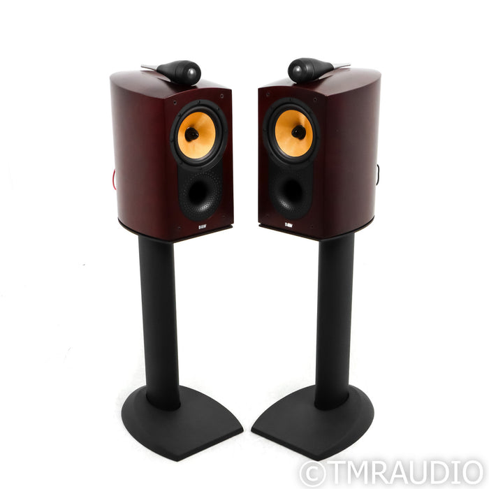 B&W Nautilus 805 Bookshelf Speakers; Cherry Pair with Stands