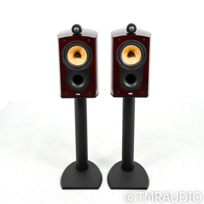 B&W Nautilus 805 Bookshelf Speakers; Cherry Pair with Stands