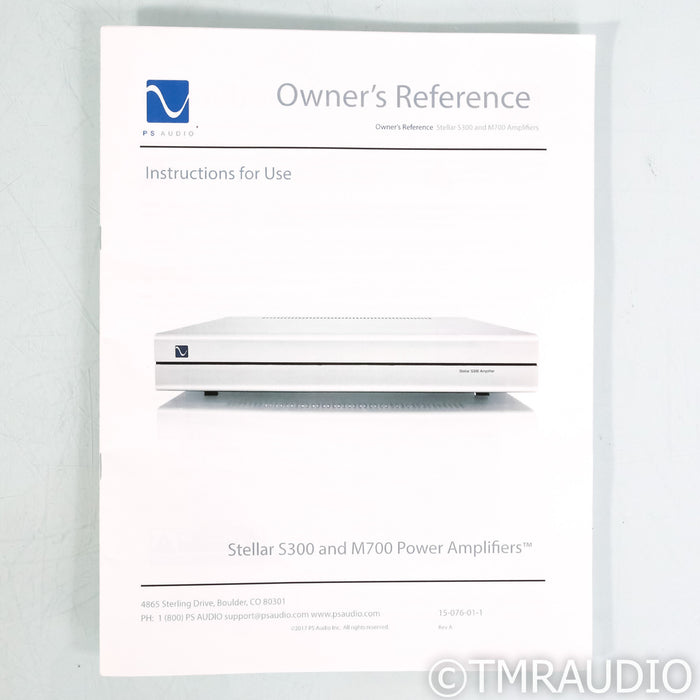 PS Audio Stellar M700 Monoblock Power Amplifiers; Pair