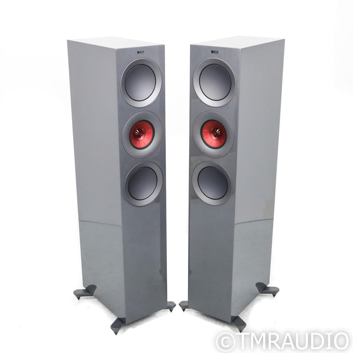 KEF R7 Meta Floorstanding Speakers; Titanium Gloss Pair
