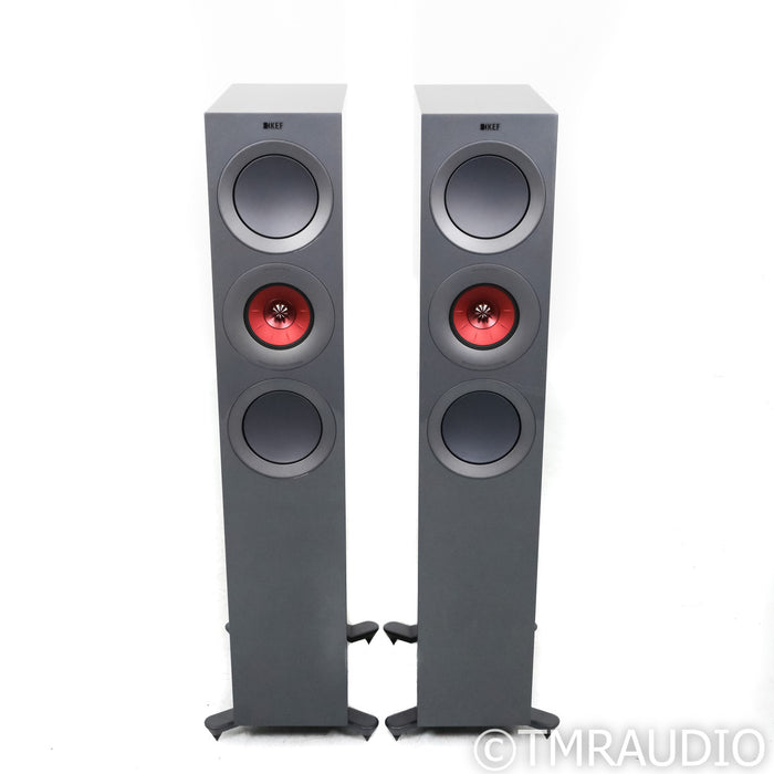 KEF R7 Meta Floorstanding Speakers; Titanium Gloss Pair