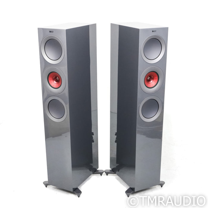 KEF R7 Meta Floorstanding Speakers; Titanium Gloss Pair