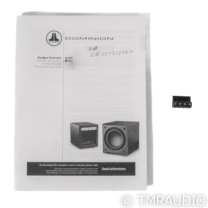 JL Audio Dominion d108 8" Powered Subwoofer; Black Gloss