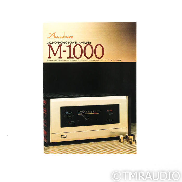 Accuphase M-1000 Vintage Monoblock Power Amplifiers; Pair
