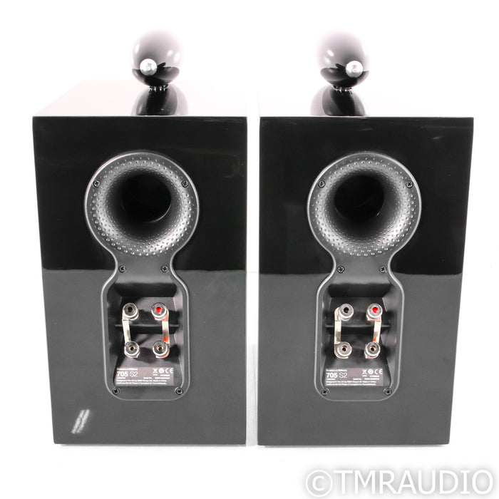 B&W 705 S2 Bookshelf Speakers; Black Pair