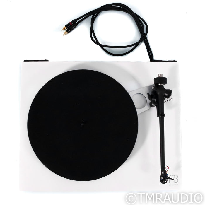 Rega Planar 3 Belt Drive Turntable; White; Elys 2 MM Cartridge