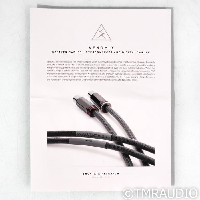 Shunyata Research Venom-X Balanced XLR Cables; 1.5m Pair Interconnects