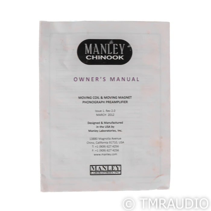 Manley Laboratories Chinook Tube MM & MC Phono Preamplifier