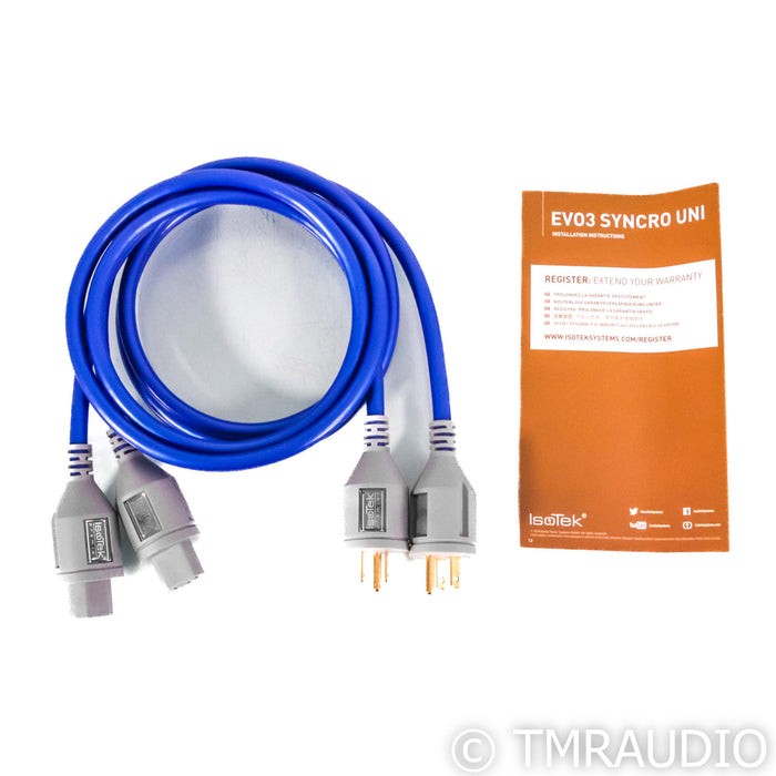 IsoTek EVO3 Syncro Uni DC Blocker Power Conditioner; w/ Two Premier Power Cables