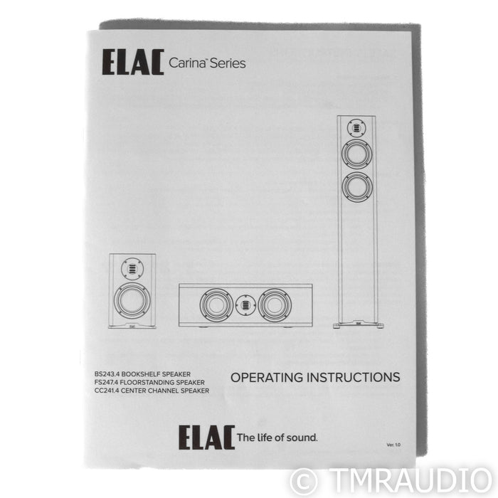 ELAC Carina BS243.4 Bookshelf Speakers; Satin Black Pair