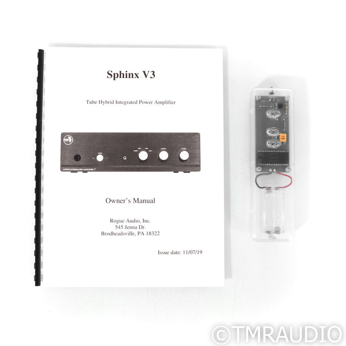Rogue Audio Sphinx V3 Stereo Hybrid Integrated Amplifier; MM Phono