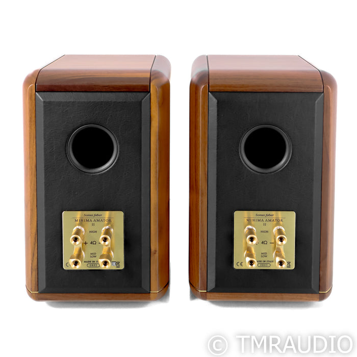Sonus Faber Minima Amator II Bookshelf Speakers; Walnut & Brass Pair