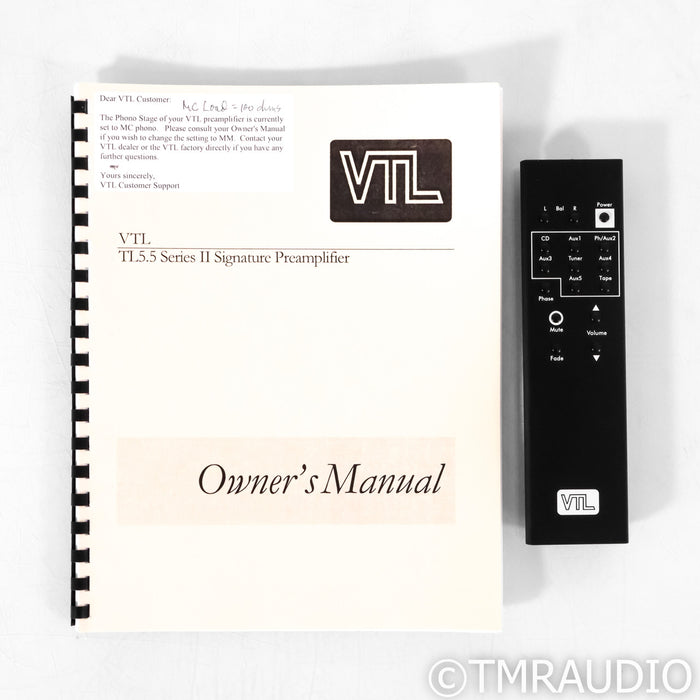 VTL TL-5.5 Series II Signature Stereo Tube Preamplifier; MM & MC Phono Upgrade