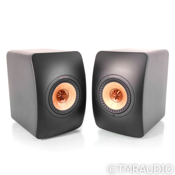 KEF LS50 Wireless II Bookshelf Speakers; Black Pair