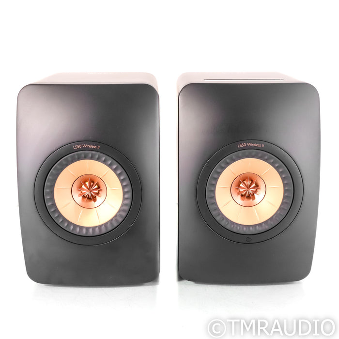 KEF LS50 Wireless II Bookshelf Speakers; Black Pair