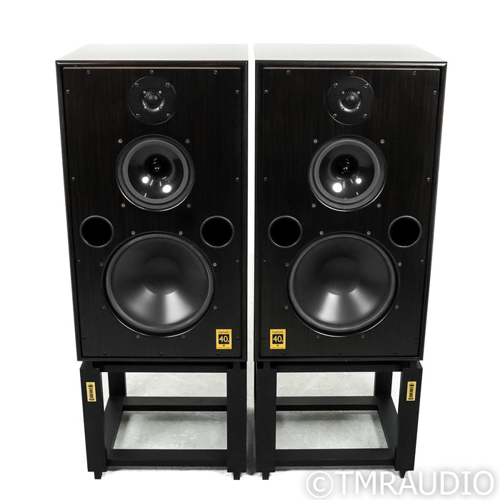 Harbeth Monitor 40.2 Speakers; Tiger Ebony Pair w/ Ton Trager Stands