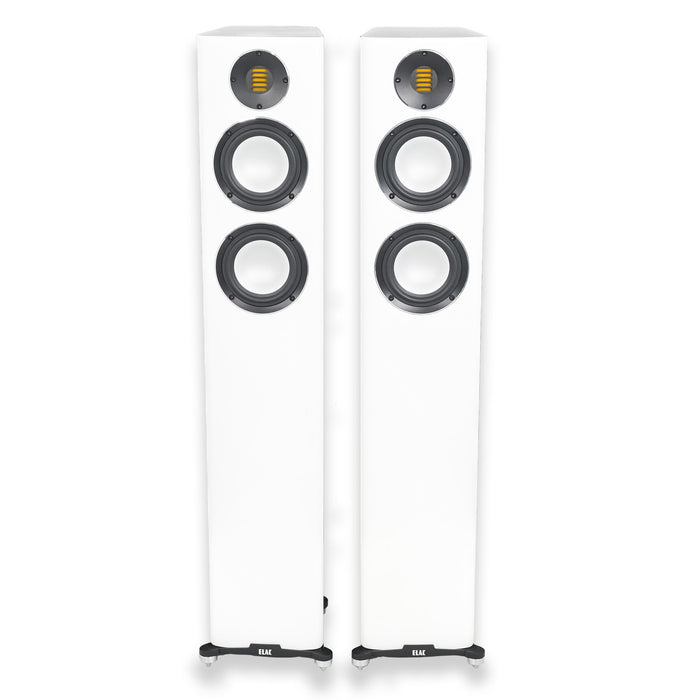 ELAC Carina FS247.4 Floorstanding Speakers; Satin White Pair