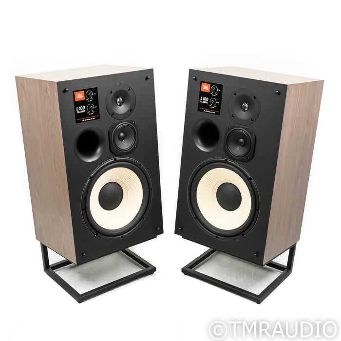 JBL L100 Classic Bookshelf Speakers; Walnut Pair with Stands