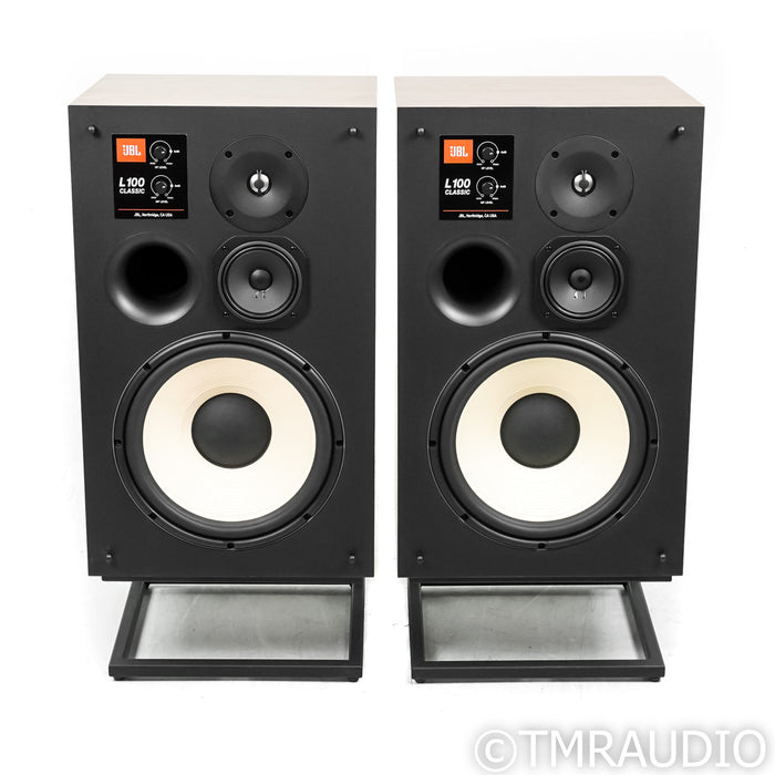 JBL L100 Classic Bookshelf Speakers; Walnut Pair with Stands