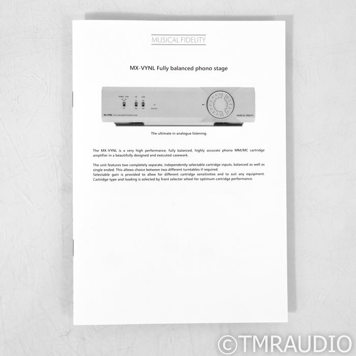 Musical Fidelity MX-VYNL MM & MC Phono Preamplifier