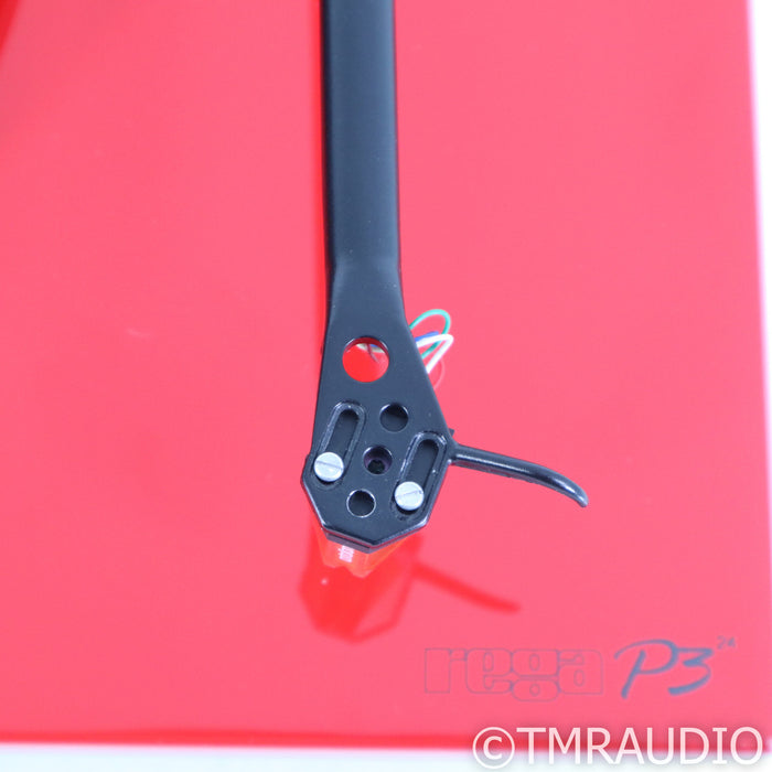Rega P3-24 Belt Drive Turntable; Red w/ Ortofon 2M Bronze MM & TT PSU