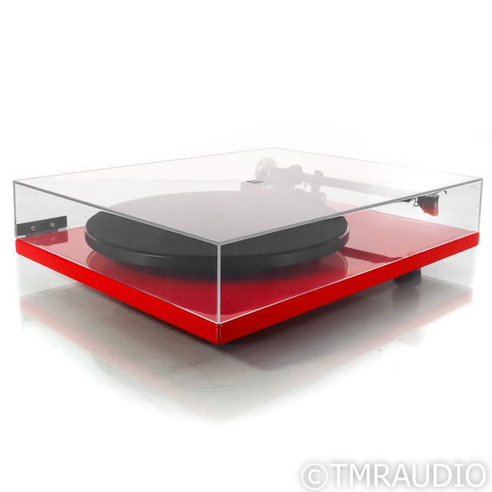 Rega P3-24 Belt Drive Turntable; Red w/ Ortofon 2M Bronze MM & TT PSU