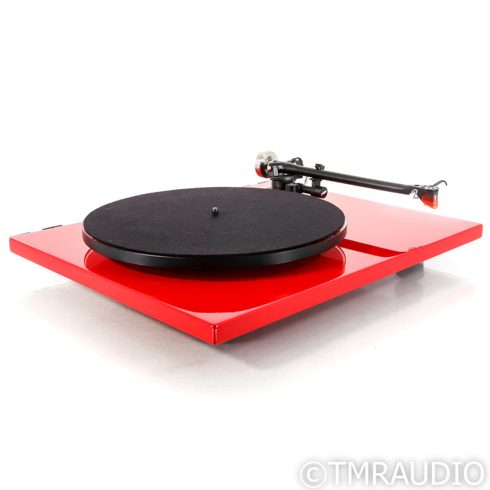 Rega P3-24 Belt Drive Turntable; Red w/ Ortofon 2M Bronze MM & TT PSU