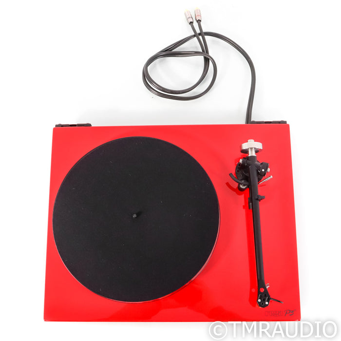 Rega P3-24 Belt Drive Turntable; Red w/ Ortofon 2M Bronze MM & TT PSU