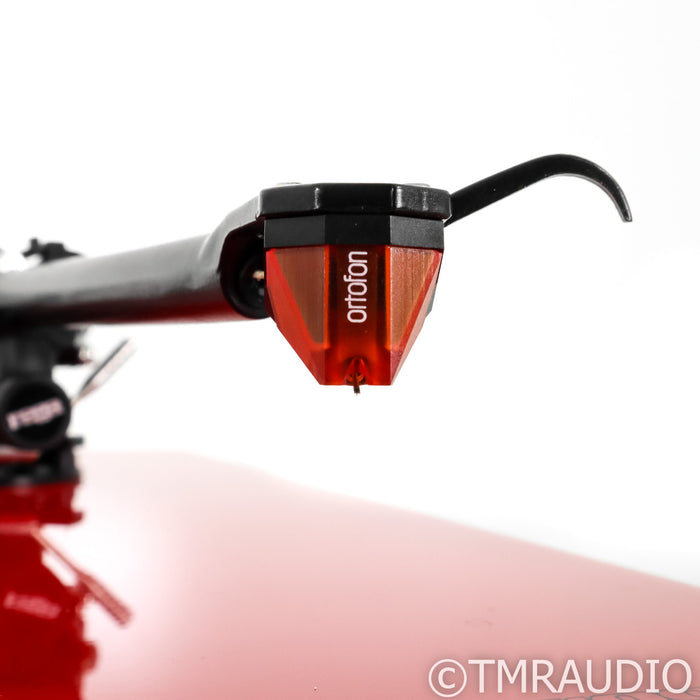 Rega P3-24 Belt Drive Turntable; Red w/ Ortofon 2M Bronze MM & TT PSU