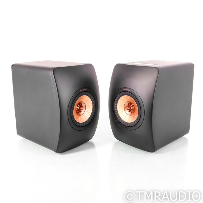 KEF LS50 Wireless II Powered Bookshelf Speakers; Carbon Black Pair