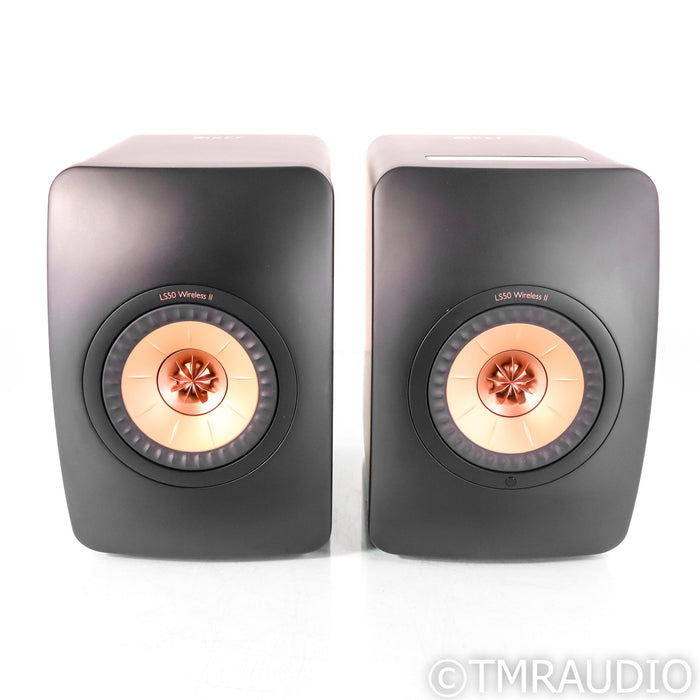 KEF LS50 Wireless II Powered Bookshelf Speakers; Carbon Black Pair