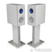 KEF Reference 1 Bookshelf Speakers; Blue Ice White Pair w/ White S-RFI Stands