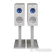 KEF Reference 1 Bookshelf Speakers; Blue Ice White Pair w/ White S-RFI Stands