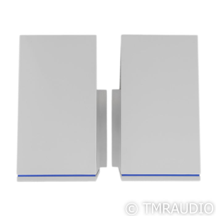 KEF Reference 1 Bookshelf Speakers; Blue Ice White Pair w/ White S-RFI Stands