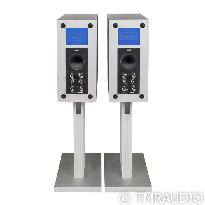 KEF Reference 1 Bookshelf Speakers; Blue Ice White Pair w/ White S-RFI Stands