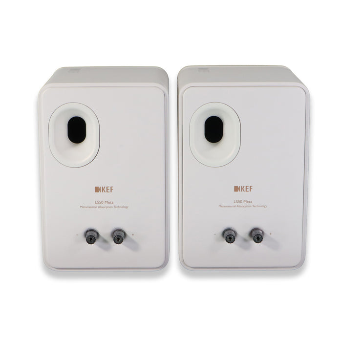 KEF LS50 Meta Bookshelf Speakers; White Pair