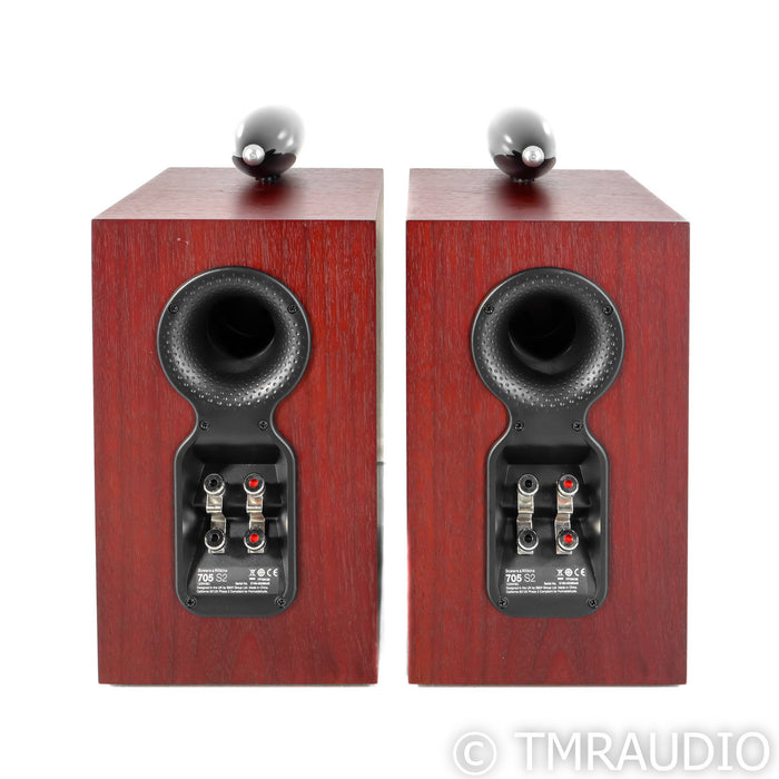 B&W 705 S2 Bookshelf Speakers; Rosenut Pair