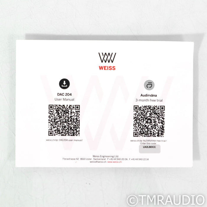 Weiss DAC204 DAC; D/A Converter