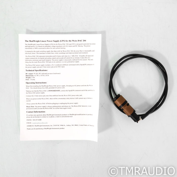 ModWright Linear Power Supply for Weiss DAC204