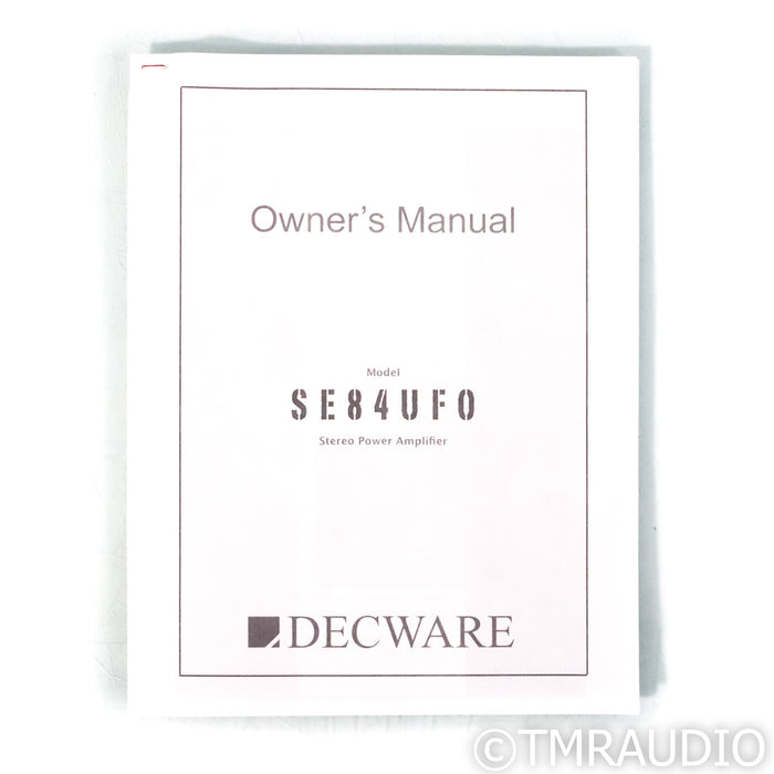 Decware Audio SE84C+ Stereo Tube Power Amplifier; Upgraded to UFO