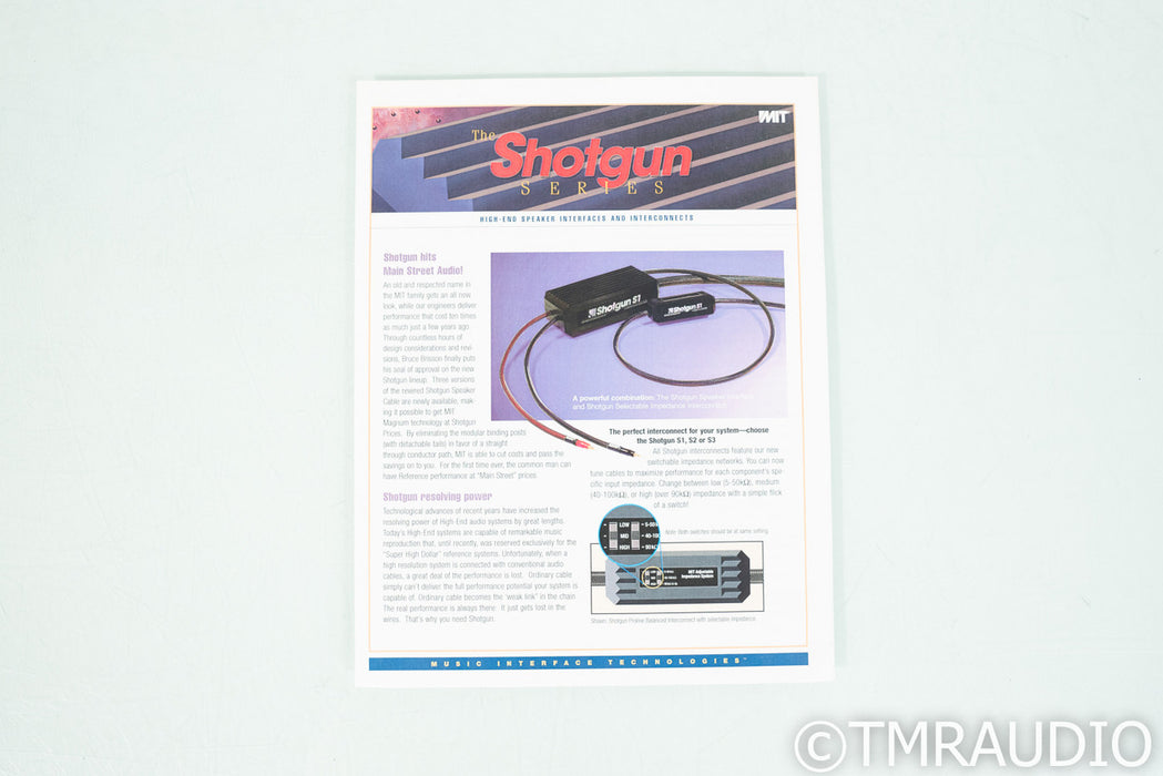 MIT Shotgun S2 RCA Cables; 1m Pair Interconnects
