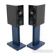 KEF R3 Meta Bookshelf Speakers; Black Pair w/ Indigo S3 Stands