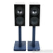 KEF R3 Meta Bookshelf Speakers; Black Pair w/ Indigo S3 Stands