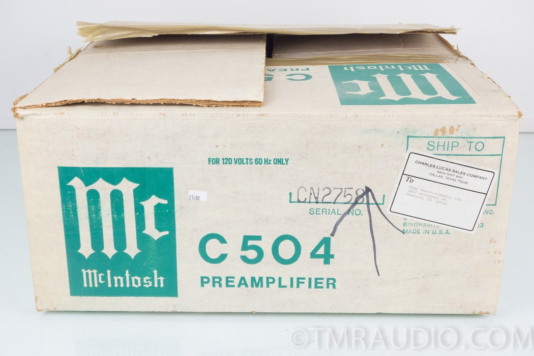McIntosh C504 Stereo Preamplifier / Preamp EC in Factory Box