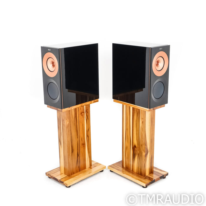 KEF Reference 1 Meta Bookshelf Speakers; Black & Copper Pair w/ Custom Stands