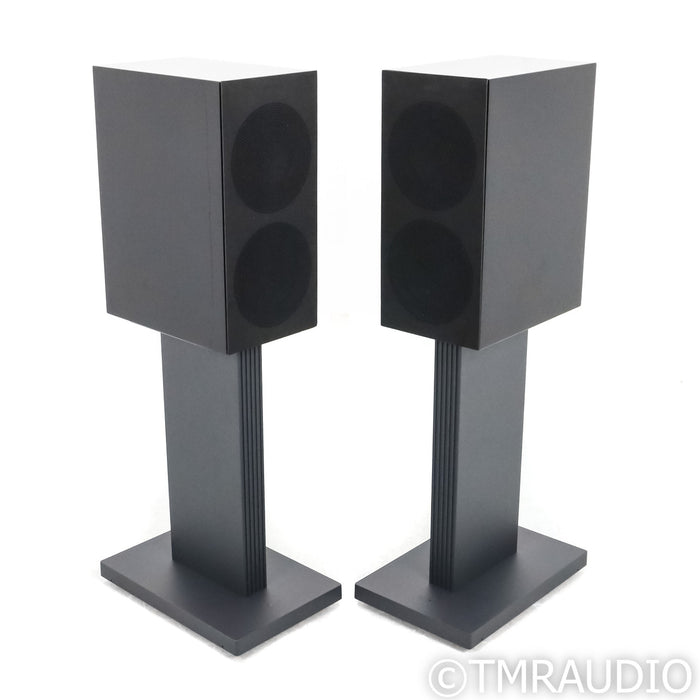 KEF R3 Meta Bookshelf Speakers; Black Gloss Pair with Stands