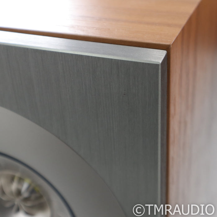 KEF Reference 1 Bookshelf Speakers; Silver Walnut Pair with Stands