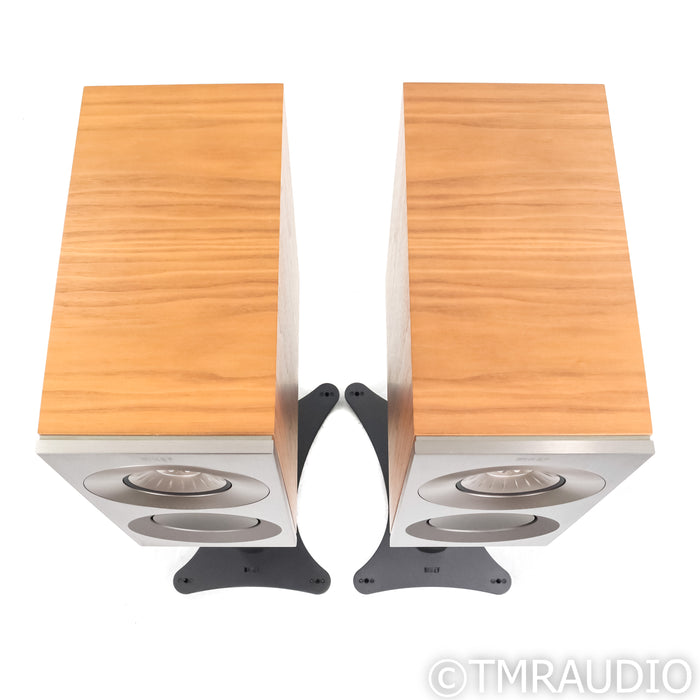 KEF Reference 1 Bookshelf Speakers; Silver Walnut Pair with Stands