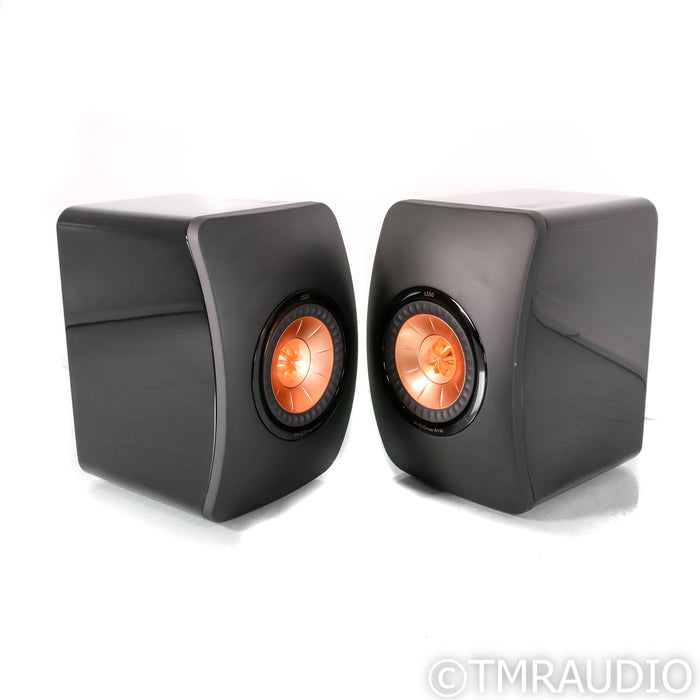 KEF LS50 Bookshelf Speakers; Black Pair